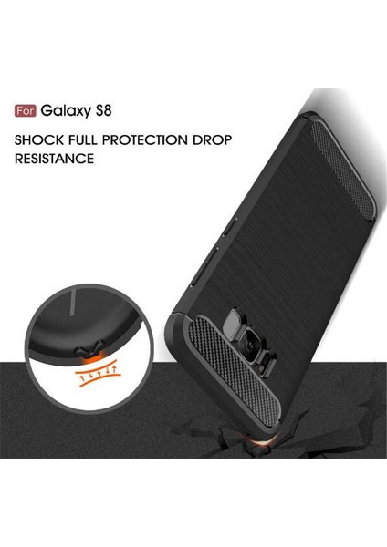 Samsung Galaxy S8 Plus ile Uyumlu Kamera Korumalı Darbe Önleyici Carbon Brushed Silikon Kılıf indirimleri