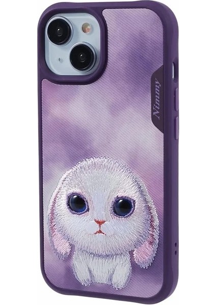 iPhone 15 Uyumlu 3D Göz Mor Tavşan Detaylı Nakış İşlemeli Kabartmalı Big Eyes Kılıf modelleri