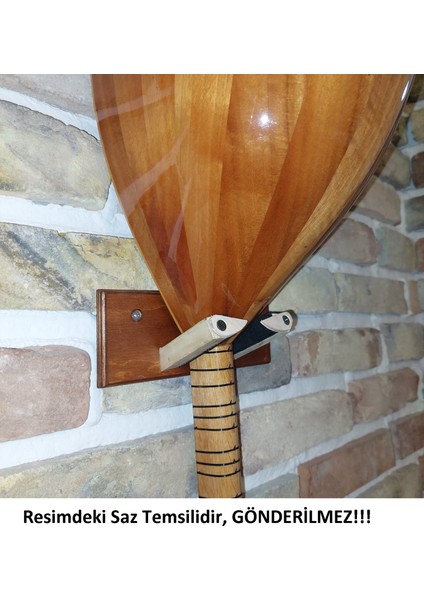 5 Adet Ahşap Bağlama Saz Duvar Askısı Standı