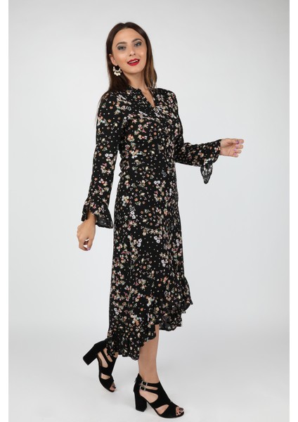 Kadın Çiçekli Elbise Siyah fiyatları