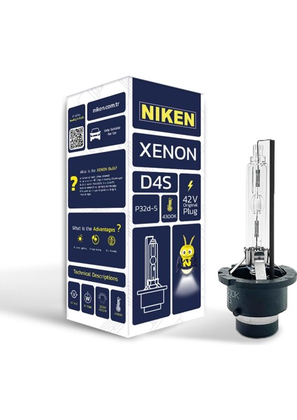 D4S 4300K Gün Işığı Xenon Far Ampulü, 42V 35W P32D-5