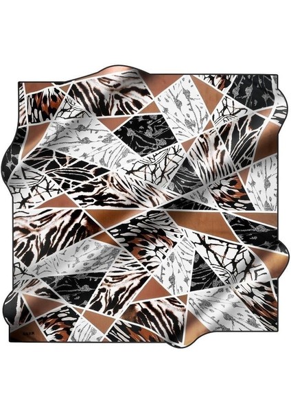 Tivil İpek Eşarp 8548713 - 914 - 48461 Koyu Vizon Karışık Desen