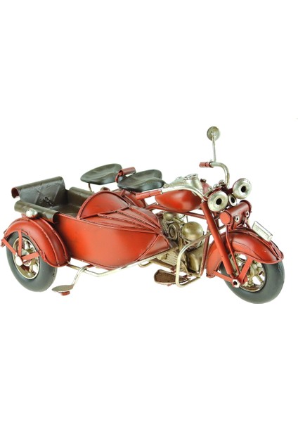 Motosiklet Dekoratif Metal Motosiklet Sepetli 15 cm
