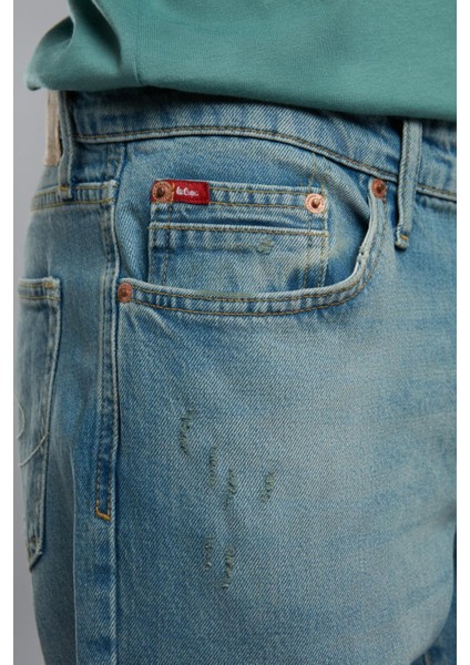 Jagger Normal Bel Dar Kesim Düz Paça Mavi Erkek Jean Pantolon