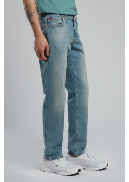 Jagger Normal Bel Dar Kesim Düz Paça Mavi Erkek Jean Pantolon