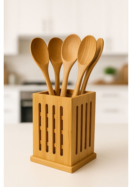 Ahşap Kaşıklık | Doğal ve Estetik Düzenli Mutfak Orta