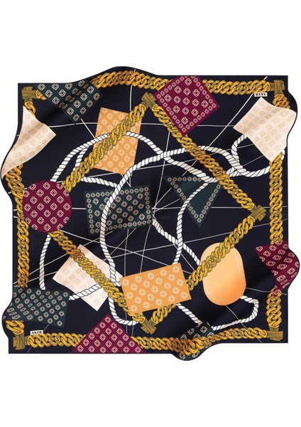 Sura İpek Eşarp 8490701 - 321 - 48468 Lacivert Karışık Desen