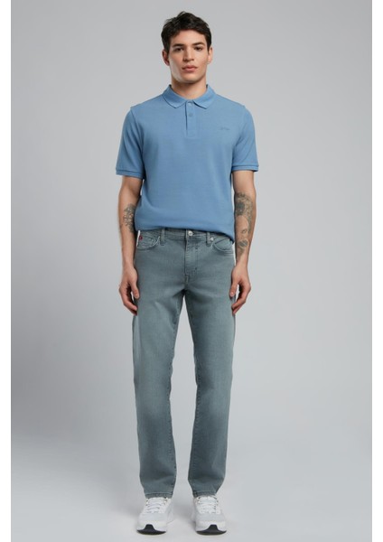 Jagger Normal Bel Dar Kesim Düz Paça Gri Erkek Jean Pantolon