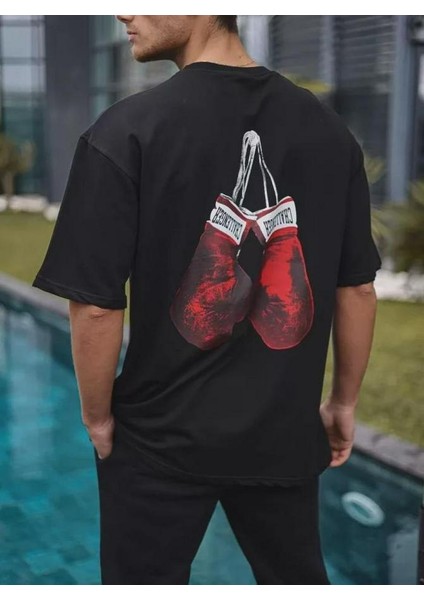 Unisex Bisiklet Yaka Baskılı Oversize T-Shirt fiyatları