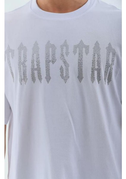 Unisex Oversize Taşlı Bisiklet Yaka T-Shirt modelleri