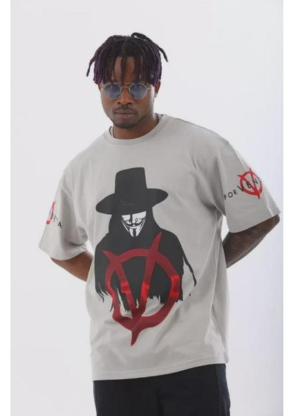 Unisex Oversize Baskılı Bisiklet Yaka T-Shirt fiyatları