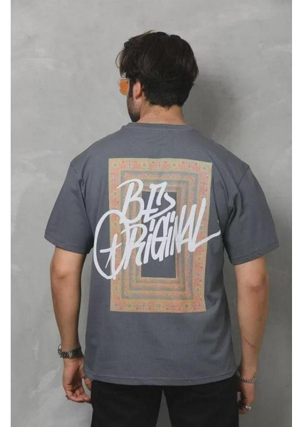 Unisex Bisiklet Yaka Baskılı Oversize T-Shirt fiyatları