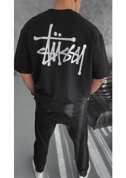 Unisex Bisiklet Yaka Baskılı Oversize T-Shirt fiyatları