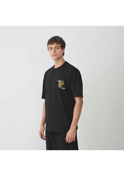 Unisex Bisiklet Yaka Baskılı Oversize T-Shirt fiyatları