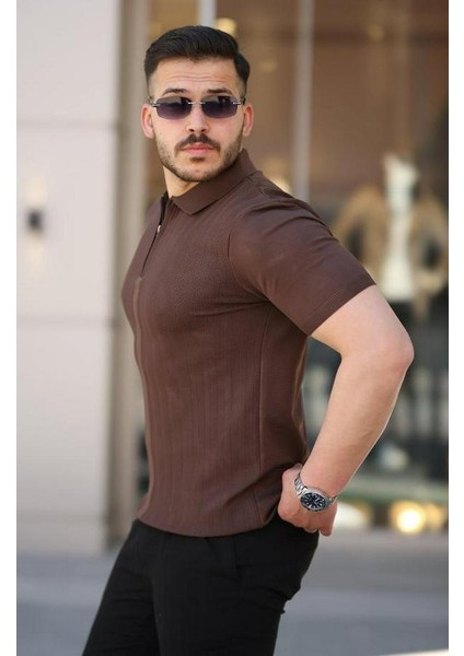 Yakası Fermuarlı Kısa Kollu T-Shirt fiyatları