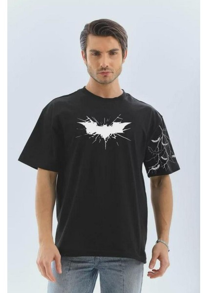 Unisex Ön ve Kol Baskılı Oversize T-Shirt