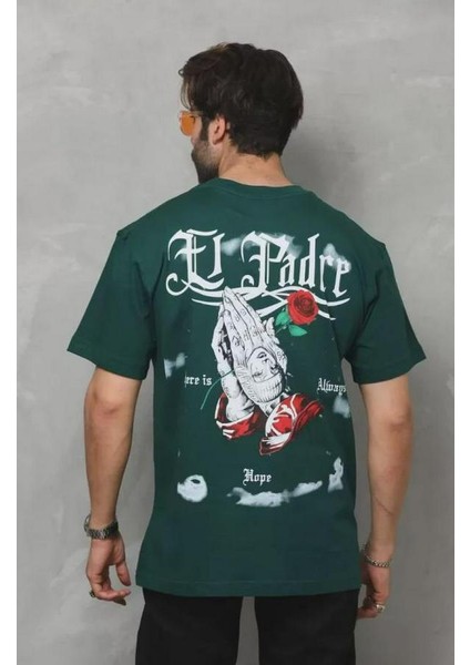 Unisex Bisiklet Yaka Baskılı Oversize T-Shirt modelleri