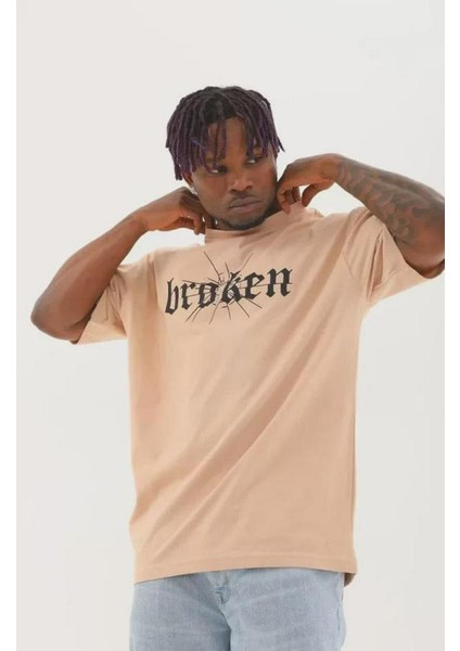 Unisex Oversize Baskılı Bisiklet Yaka T-Shirt modelleri
