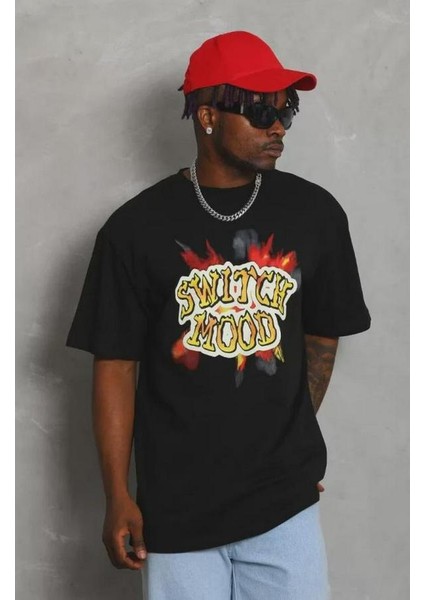 Unisex Oversize Baskılı Bisiklet Yaka T-Shirt modelleri