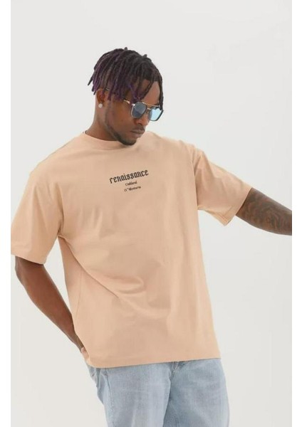 Unisex Oversize Baskılı Bisiklet Yaka T-Shirt modelleri