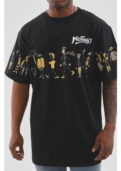 Unisex Bisiklet Yaka Baskılı Oversize T-Shirt fiyatları