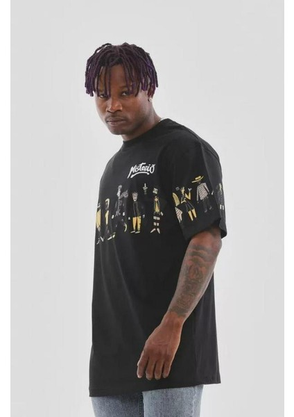 Unisex Bisiklet Yaka Baskılı Oversize T-Shirt modelleri