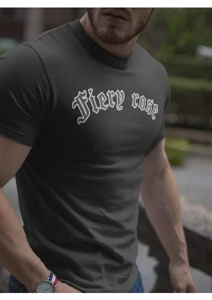 Bisiklet Yaka Baskılı Oversize T-Shirt