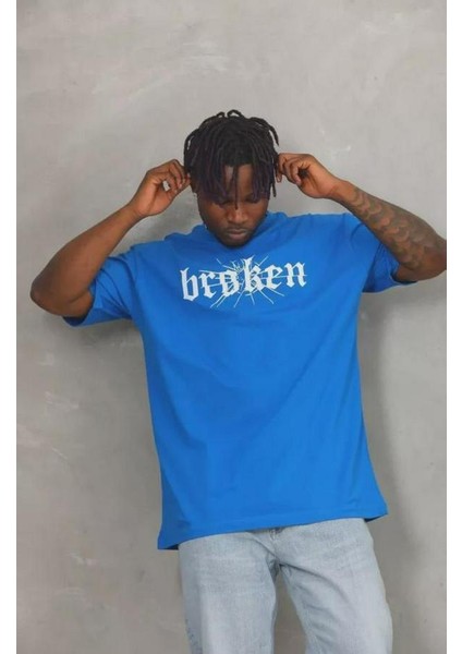 Unisex Oversize Baskılı Bisiklet Yaka T-Shirt modelleri