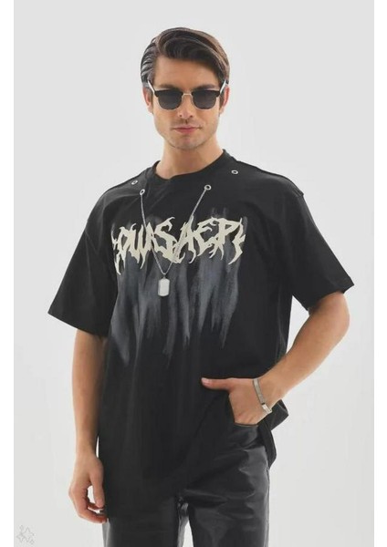 Unisex Oversize Kolye Dahil T-Shirt