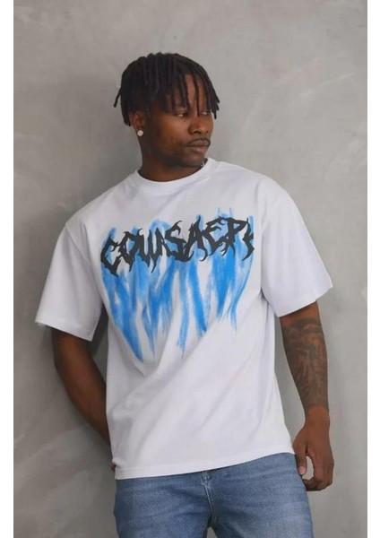 Unisex Baskılı Oversize T-Shirt