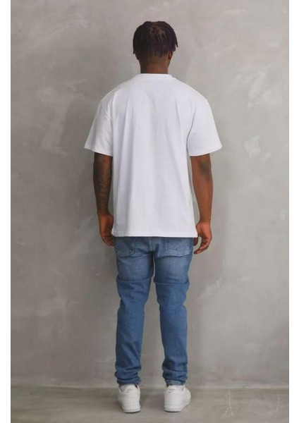 Unisex Kuşgözü Detaylı Baskılı Oversize T-Shirt modelleri