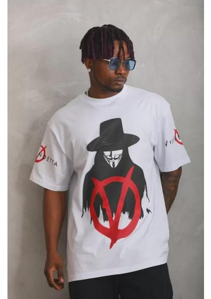 Unisex Oversize Baskılı Bisiklet Yaka T-Shirt modelleri