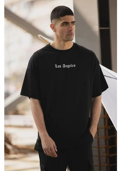 Unisex Bisiklet Yaka Baskılı Oversize T-Shirt fiyatları