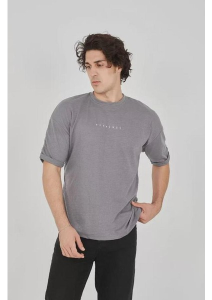 Unisex Jakar Kumaş Rahat Kol T-Shirt