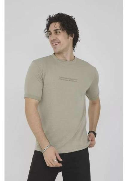 Unisex Bisiklet Yaka Slim Fit T-Shirt- Açık Yeşil fiyatları