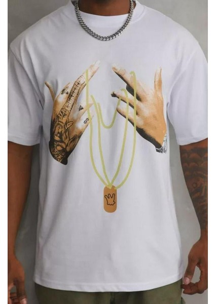 Unisex Baskılı Oversize T-Shirt