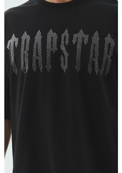 Unisex Oversize Taşlı Bisiklet Yaka T-Shirt modelleri