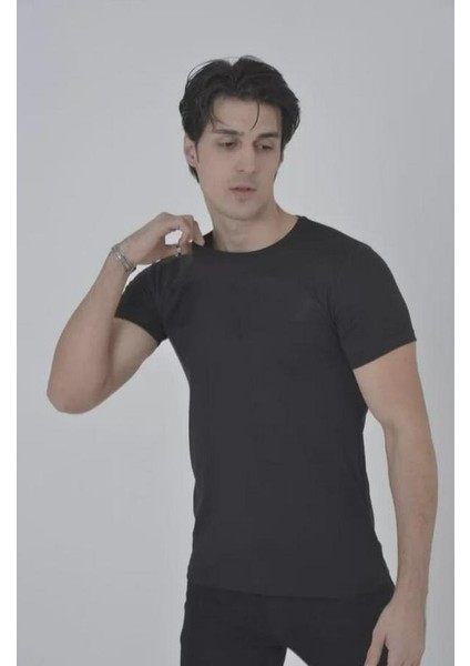 Unisex Göğüs File Aksesuarlı T-Shirt