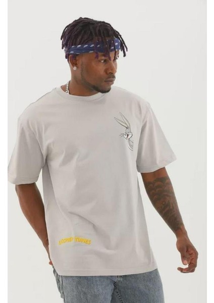 Unisex Oversize Baskılı Bisiklet Yaka T-Shirt fiyatları