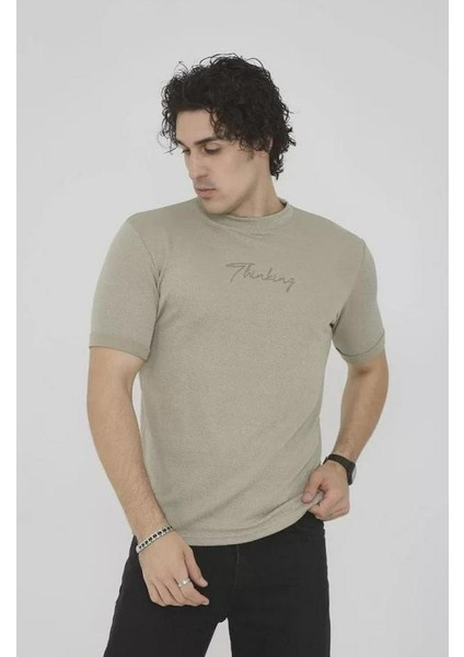 Unisex Bisiklet Yaka Slim Fit T-Shirt- Açık Yeşil fiyatları