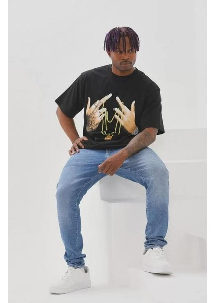 Unisex Baskılı Oversize T-Shirt modelleri