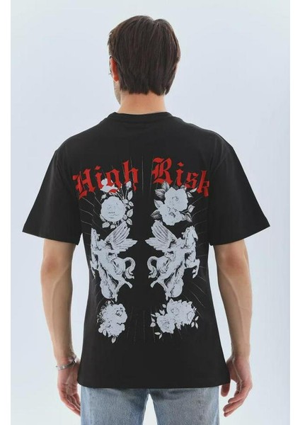 Unisex Oversize Baskılı Bisiklet Yaka T-Shirt fiyatları