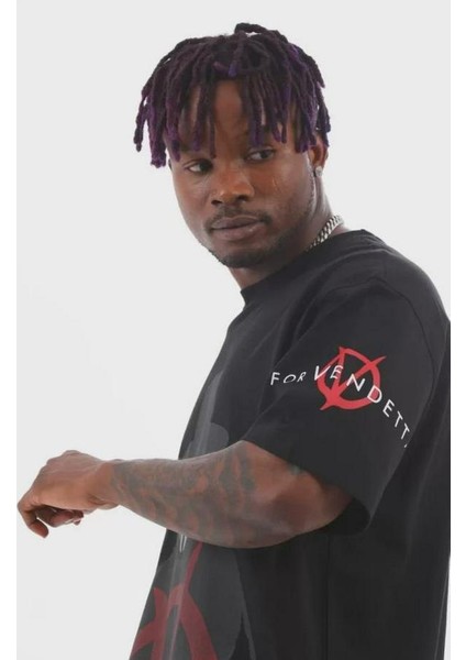 Unisex Oversize Baskılı Bisiklet Yaka T-Shirt fiyatları