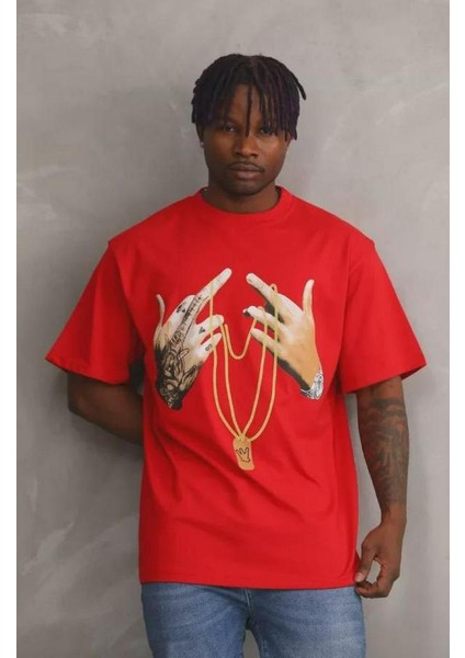Unisex Baskılı Oversize T-Shirt
