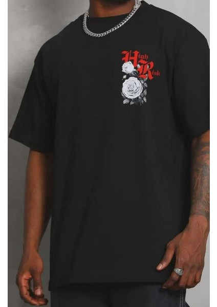 Unisex Oversize Baskılı Bisiklet Yaka T-Shirt fiyatları