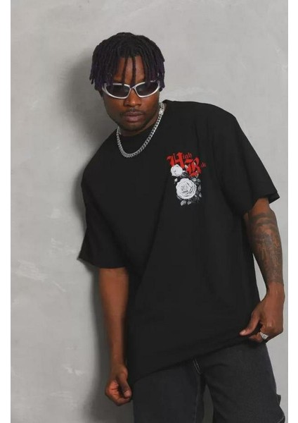 Unisex Oversize Baskılı Bisiklet Yaka T-Shirt modelleri