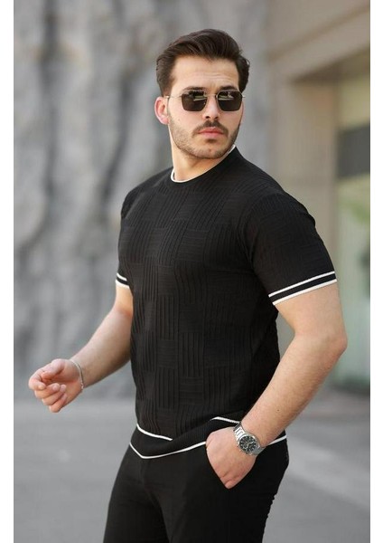 Jakarlı Ribanalı Kısa Kollu T-Shirt fiyatları