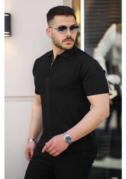 Yakası Fermuarlı Kısa Kollu T-Shirt fiyatları