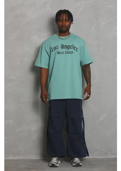 Unisex Oversize Baskılı Bisiklet Yaka T-Shirt fiyatları