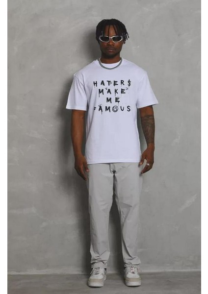 Unisex Oversize Baskılı Bisiklet Yaka T-Shirt modelleri